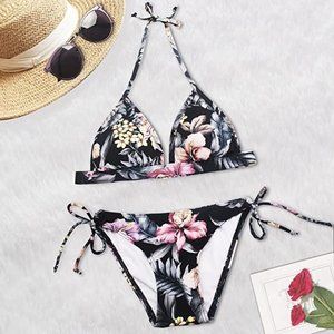FOKULUNDA Women Halter String Triangle Bikini Sets